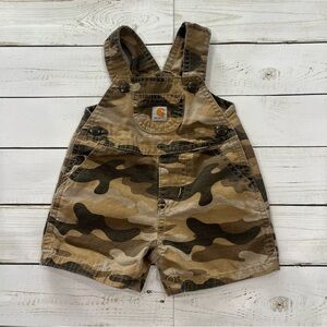 Carhartt Boys' Camo Print and Canvas Shortall Sz 3M